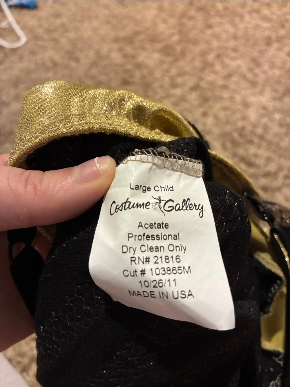 Kids gold and black skating / dance costume